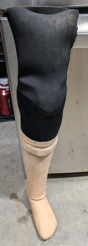 Vintage prosthetic left leg - prosthetic,